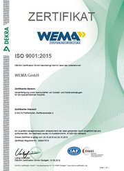 Zertifizierung gem. DIN EN ISO 9001:2015