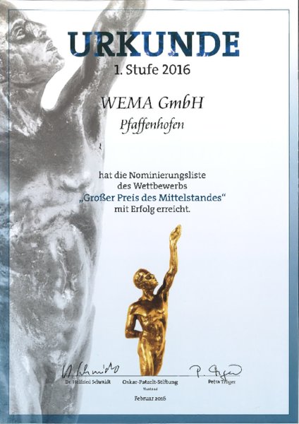 Nominierungsurkunde
